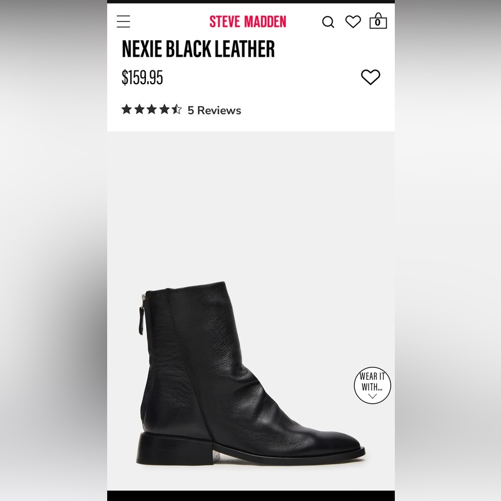 Steve Madden Nexie Black Leather Boot